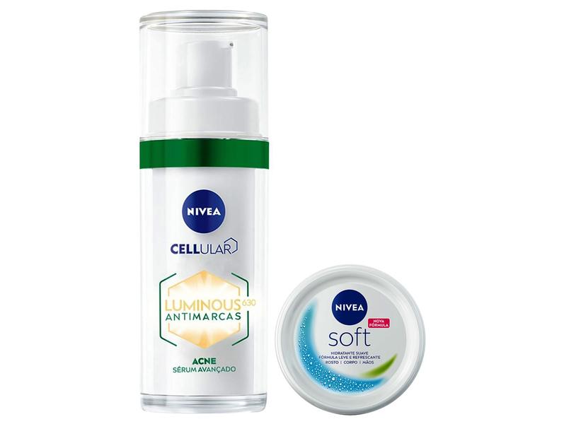 Sérum Facial Nivea Antimarcas Luminous 630 Acne - 30ml + Creme Hidratante Corporal Nivea S... Sérum Facial Nivea Antimarcas Luminous 630 Acne - 30ml + Creme Hidratante Corporal Nivea S...