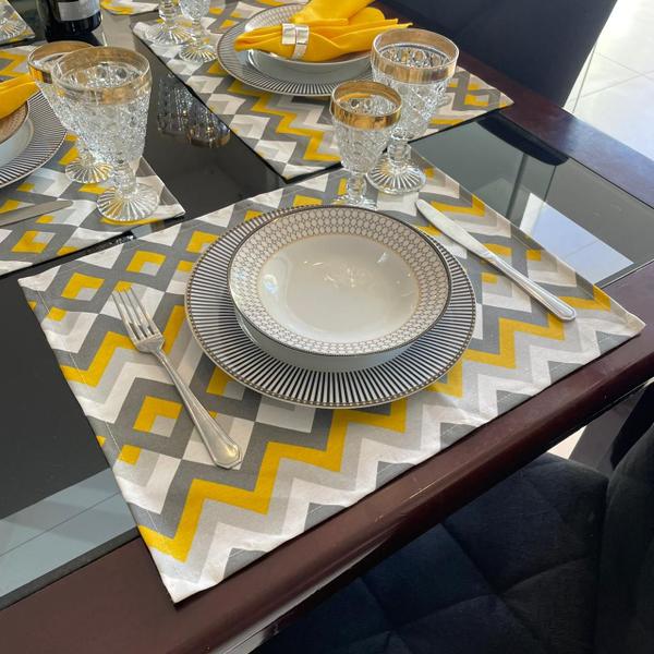 Imagem de Serviço Americano Chevron Amarelo Impermeável - 35 x 45cm