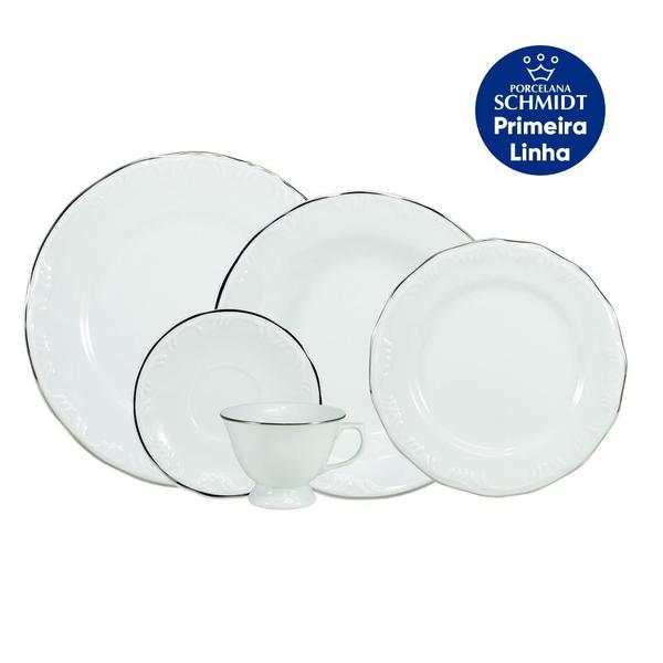 Imagem de Serviço De Jantar E Chá Porcelana Com 30 Peças - Pomerode Filete De Prata Schmidt