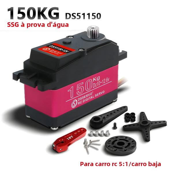 Imagem de Servo Digital De Alto Torque 12V Para Redcat HPI Baja 5B SS 150Kg 1/5 DS51150 Compatível Com