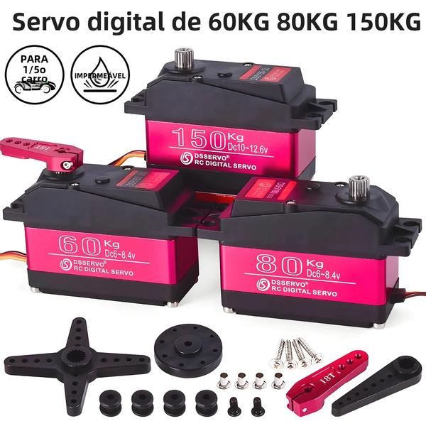 Imagem de Servo Digital de Alto Torque à Prova D'Água (60kg/80kg/150kg) 8.4V - Metal Gear - Para Redcat HPI Baja 5B