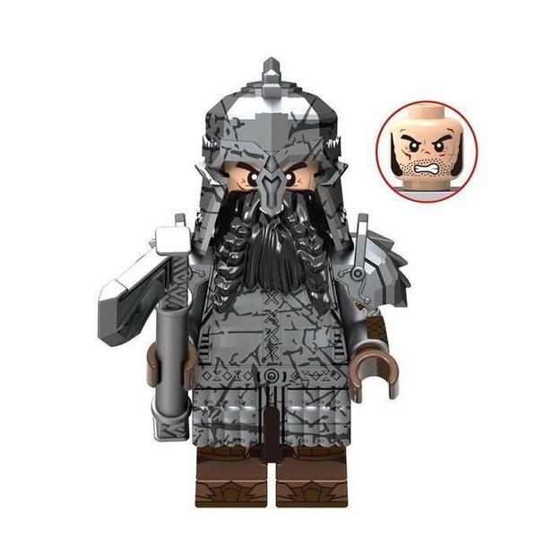 Imagem de Set 8 Bonecos Blocos De Montar O Hobbit Anão Dwarf Warrior