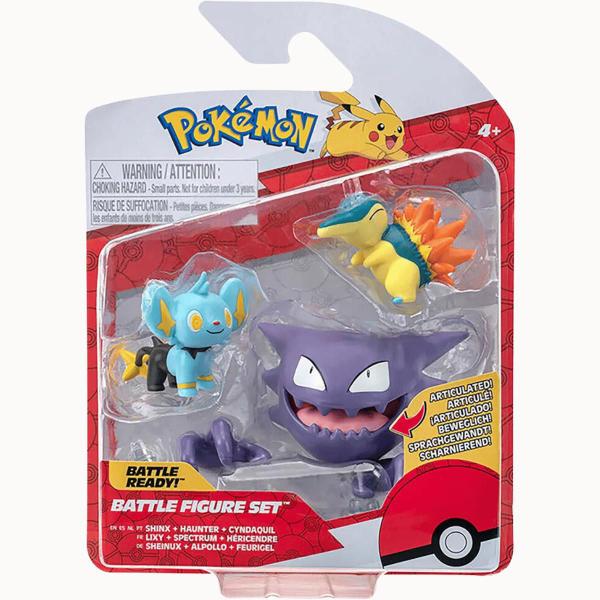 Imagem de Set Battle Figure 3 Pokémons Shinx Haunter e Cyndaquil Sunny