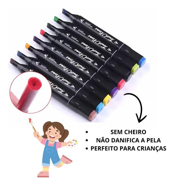 Imagem de Set de Canetinhas 24 Cores Ponta Dupla - Para Profissionais e Estudantes