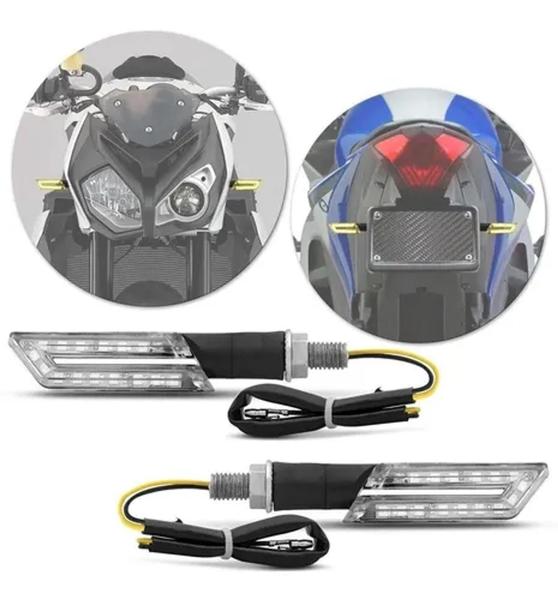 Imagem de Seta Pisca esportiva moto led modelo U cristal seta