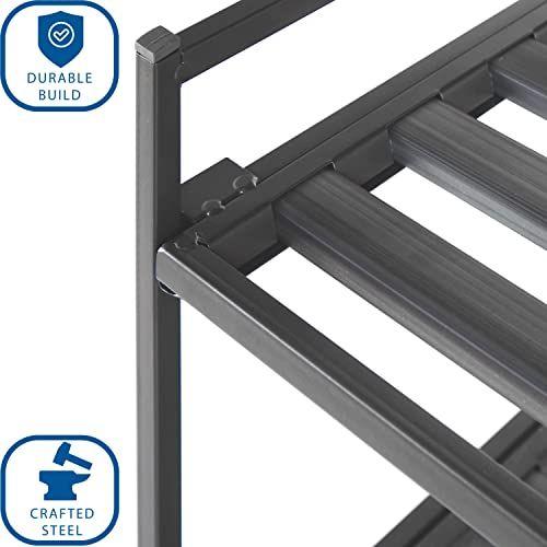 Imagem de Sevilha Classics Sturdy Freestanding Storage Shelf para quarto, armário, entrada, organizador de dormitórios, poluis de metal durável empilhável, Ash Gray Slat, 3-Tier