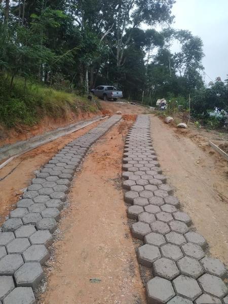 Imagem de Sextavado 9 Blocos  25x25X8 Desmolde Imediato, bloquetes de concreto