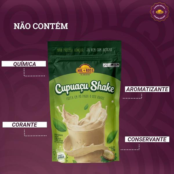 Imagem de Shake em Pó Sache Pouch Cupuaçu Com Açúcar 72G Academia Fitness Fit- Mil e Ross