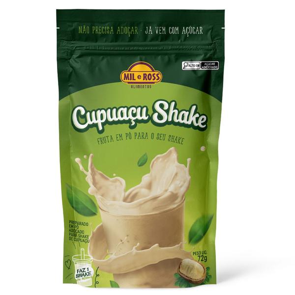 Imagem de Shake em Pó Sache Pouch Cupuaçu Com Açúcar 72G Academia Fitness Fit- Mil e Ross