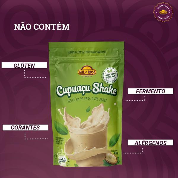 Imagem de Shake em Pó Sache Pouch Cupuaçu Sem Açúcar 40G Natural Academia Fitness Nutritivo- Mil e Ross