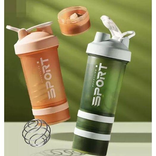 Shakeira Squeeze Academia 500ML com 2 compartimentos de armazenamentos - K Magazine Store Imagem de Shakeira Squeeze Academia 500ML com 2 compartimentos de armazenamentos
