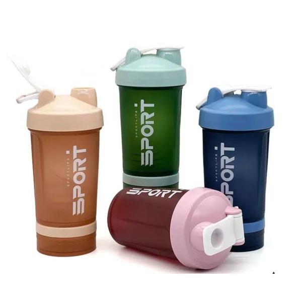 Shakeira Squeeze Academia 500ML com 2 compartimentos de armazenamentos - K Magazine Store Imagem de Shakeira Squeeze Academia 500ML com 2 compartimentos de armazenamentos