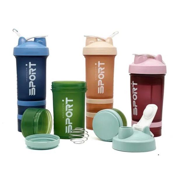 Shakeira Squeeze Academia 500ML com 2 compartimentos de armazenamentos - K Magazine Store Imagem de Shakeira Squeeze Academia 500ML com 2 compartimentos de armazenamentos