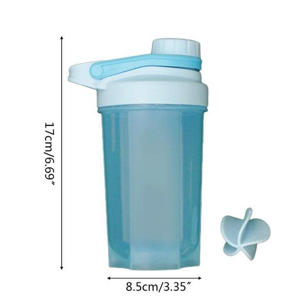 Imagem de Shaker de Proteína 500ml com Bola de Mistura - Garrafa Fitness Azul