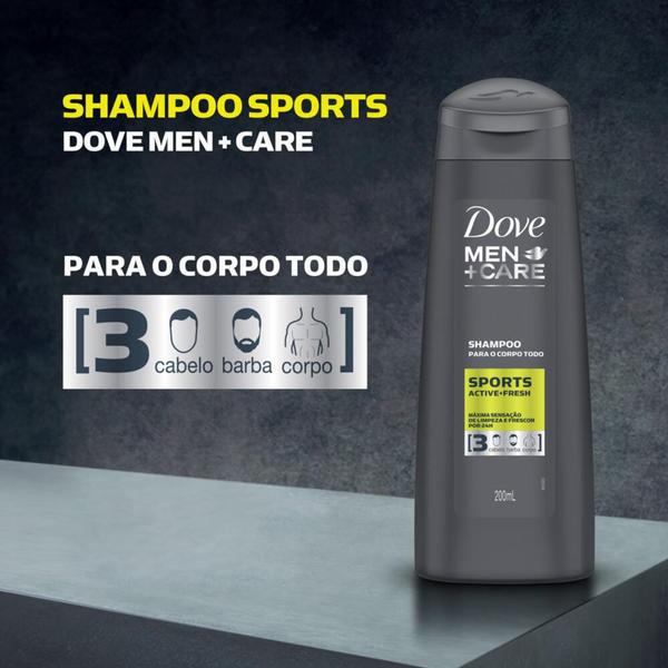 Imagem de Shampoo 3 em 1 Dove Men+Care Sports 200ml