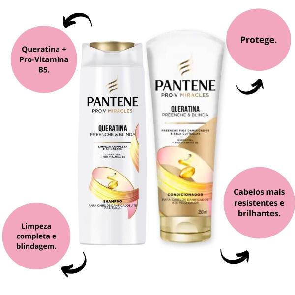 Imagem de Shampoo 300Ml + Condicionador 250Ml Pantene Pro-V Queratina