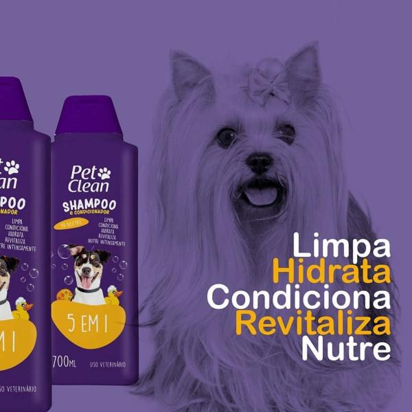 Imagem de Shampoo 700ml + Creme Condicionador Cães e Gatos Pet Clean