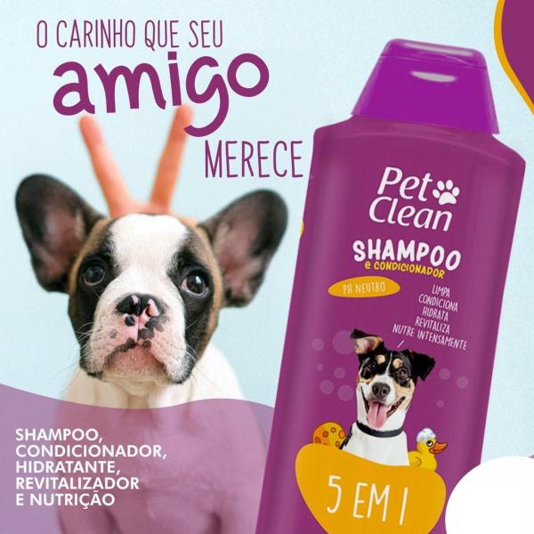 Imagem de Shampoo 700ml + Creme Condicionador Cães e Gatos Pet Clean