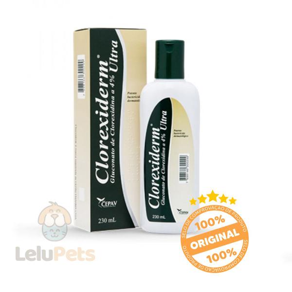 Imagem de Shampoo Antibacteriano Cães Gatos Clorexiderm Ultra 4% 230ml