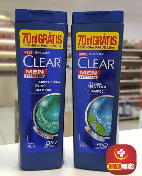 Imagem de Shampoo Anticaspa Clear Men 2 Em 1 400ml Limpeza Diária