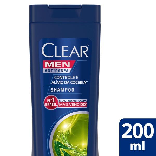 Imagem de Shampoo Anticaspa Clear Men Controle e Alívio da Coceira 200ml