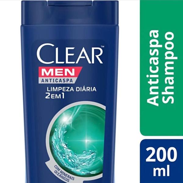 Imagem de Shampoo anticaspa clear men limpeza diária 2 em 1 200ml