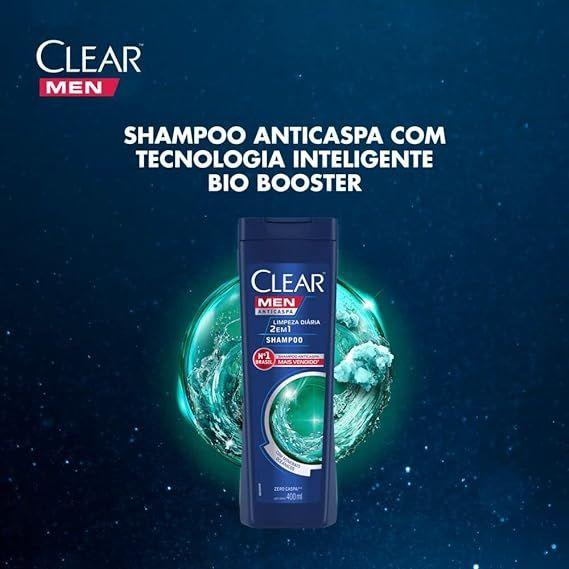 Imagem de Shampoo Anticaspa Clear Men Limpeza Diária 2 em 1 400ml