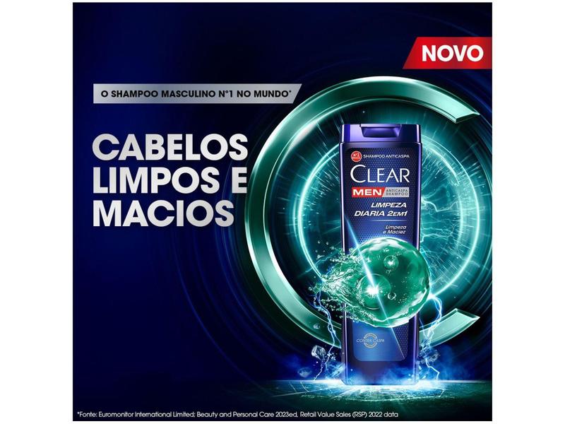 Imagem de Shampoo Anticaspa Clear Men Limpeza Diária 2 em 1 - 400ml