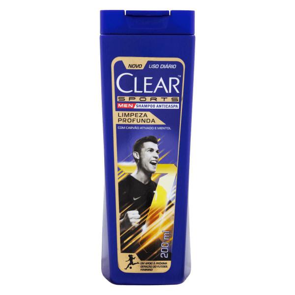 Shampoo Anticaspa Clear Men Limpeza Profunda 200ml - UNILEVER Imagem de Shampoo Anticaspa Clear Men Limpeza Profunda 200ml