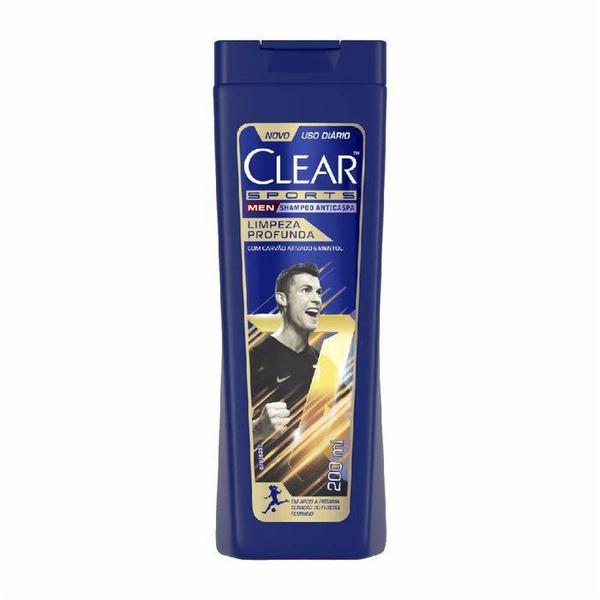 Shampoo Anticaspa Clear Sports Men Limpeza Profunda - 200Ml Imagem de Shampoo Anticaspa Clear Sports Men Limpeza Profunda - 200Ml