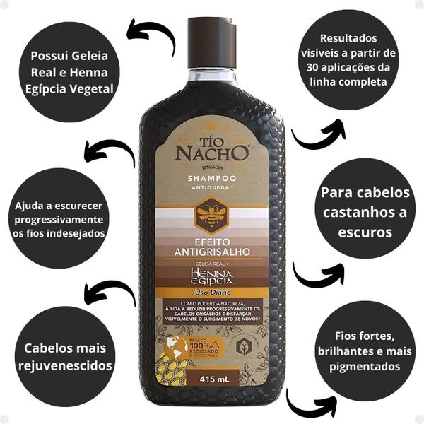 Imagem de Shampoo Antiqueda Tio Nacho Efeito Antigrisalho 415ml