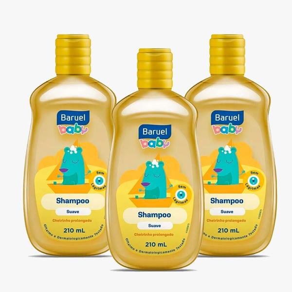 Imagem de Shampoo baruel baby suave 210ml - kit com 3 unidades