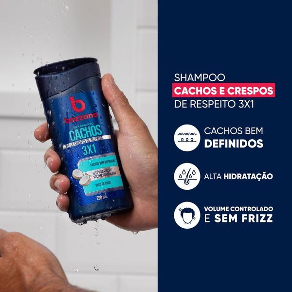 Imagem de Shampoo Bozzano Cachos e Crespos 3 x 1 Óleo de Coco 200ml