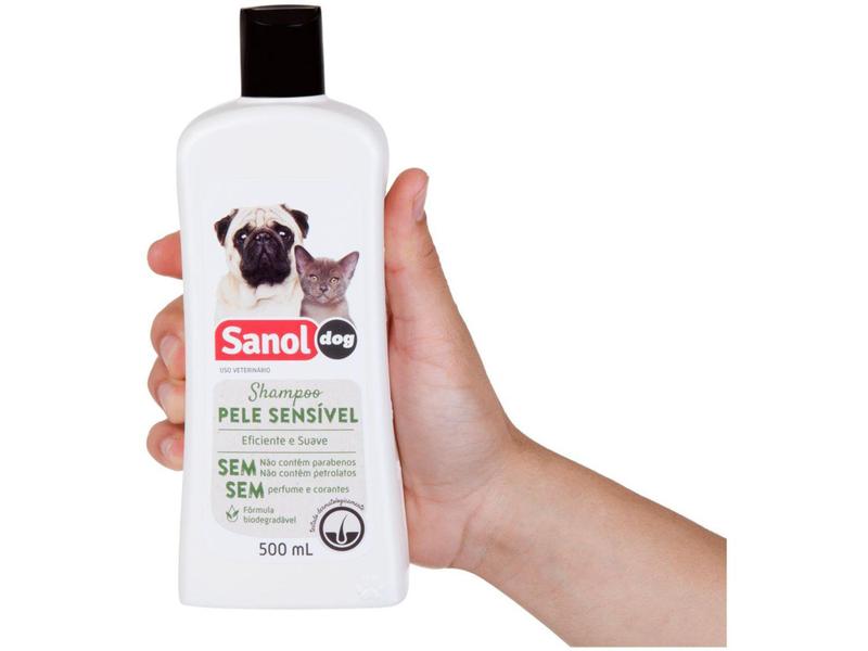 Imagem de Shampoo Cachorro e Gato Pele Sensível - Sanol Dog 500ml