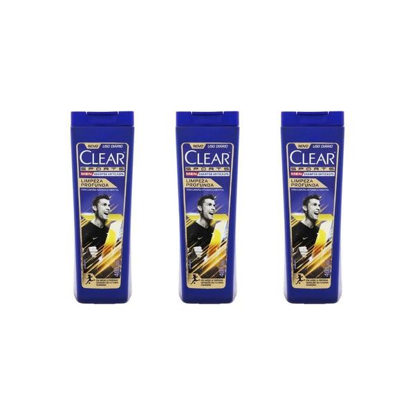 Imagem de Shampoo Clear 400Ml Limpeza Profunda - Kit Com 3Un