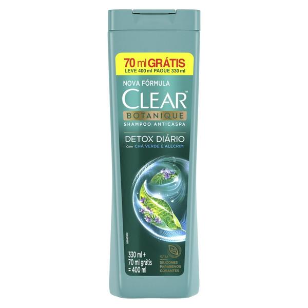 Imagem de Shampoo Clear Anticaspa Detox Diario Leve 400ml Pague 330ml