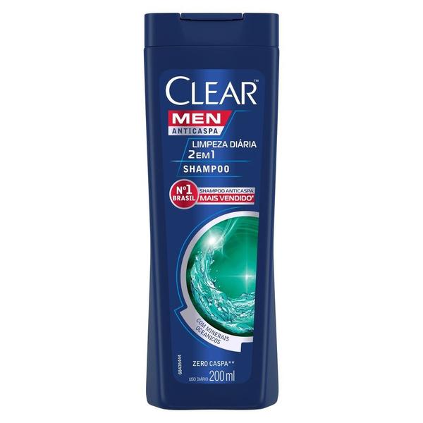 Imagem de Shampoo Clear Men Limpeza Diária 2 em 1 200ml