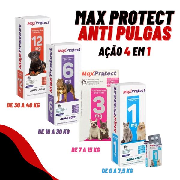 Imagem de Shampoo Clorexidina + 12 comp antipulga 16 a 30kg MaxProtect