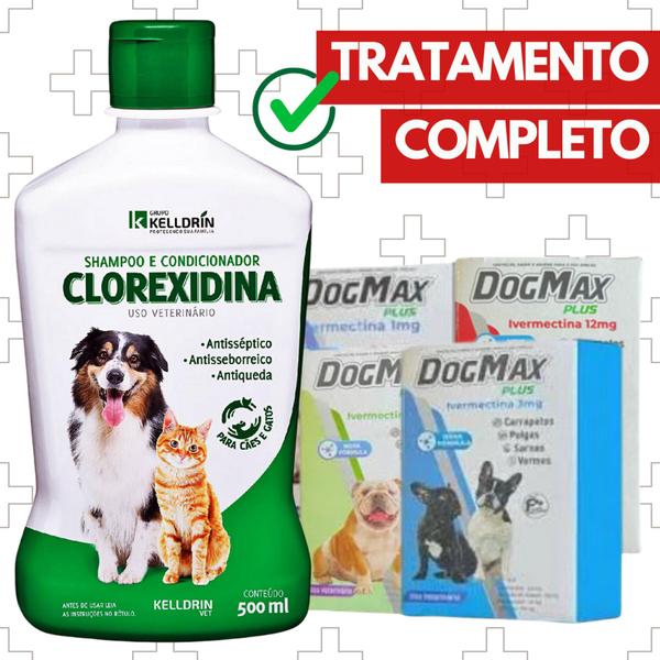 Imagem de Shampoo Clorexidina + 24 comp antipulga 16 a 30kg DogMax