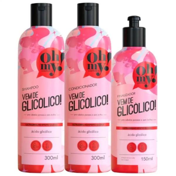 Imagem de Shampoo+Condicionador+Finalizalizador Vem de Glicólico Oh My 600ML