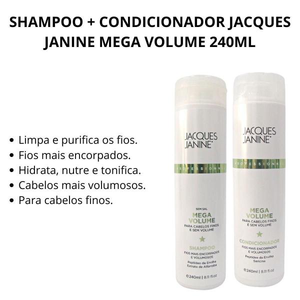 Imagem de Shampoo + Condicionador Jacques Janine Mega Volume 240Ml