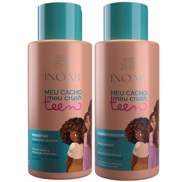 Imagem de Shampoo + Condicionador Meu Cacho Meu Crush Teen Inoar 500ml