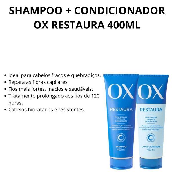 Imagem de Shampoo + Condicionador Ox Restaura 400ml