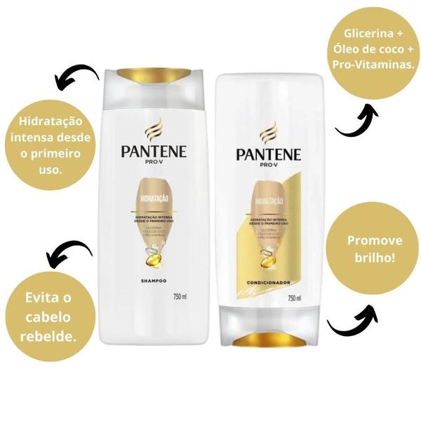 Imagem de Shampoo + Condicionador Pantene Pro-V Hidratação 750Ml