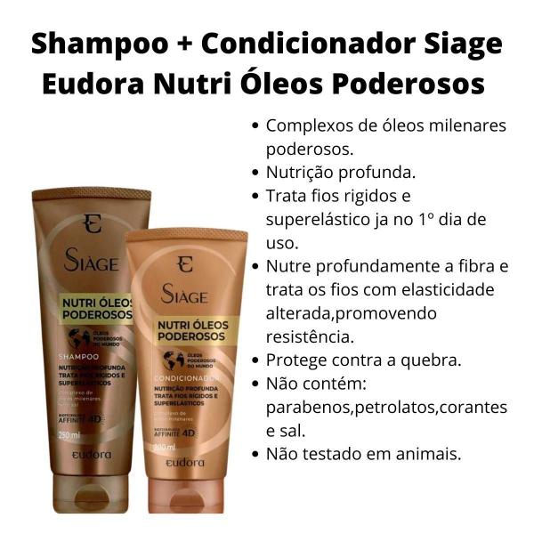 Imagem de Shampoo + Condicionador Siage Eudora Nutri Óleos Poderosos