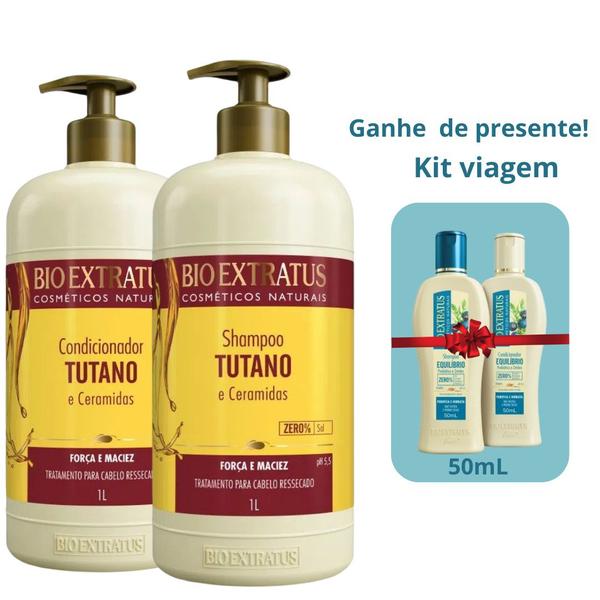 Imagem de Shampoo Condicionador Tutano Bio Extratus 1L + Kit Viagem