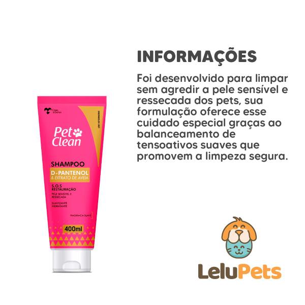 Imagem de Shampoo D-Pantenol Pet Clean Para Cães e Gatos 400ml