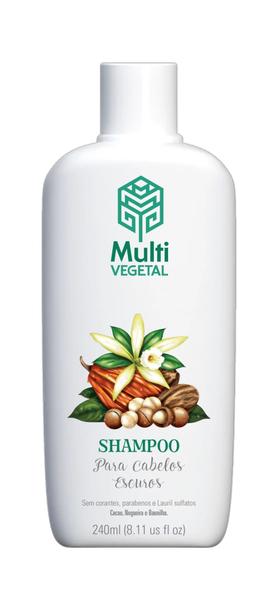 Imagem de Shampoo de Nogueira, Cacau e Baunilha  Cabelos Castanhos e Escuros  240ml - Multi Vegetal