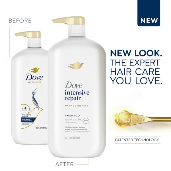 Imagem de Shampoo Dove Intensive Repair para cabelos danificados 900 ml (pacote com 4)