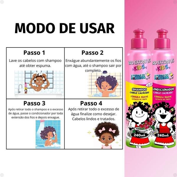 Imagem de Shampoo E Condicionador Bio Extratus Kids Maluquinho Cachos